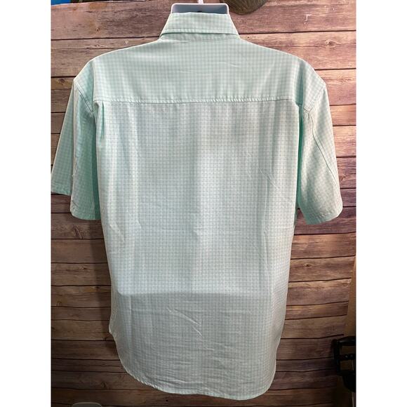 HUK Button down blue green'ish Large shirt Pursuit Boats Logo Offshore Fishing - Picture 2 of 10